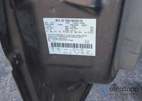 2007 Ford F-150 Stx/Xl/Xlt from USA, damaged, VIN 1FTRX12W27KC77449